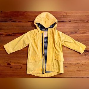 Cat & Jack Boys or Girls Rain Jacket Kid's 2T Yellow Lined with Hood and Pockets